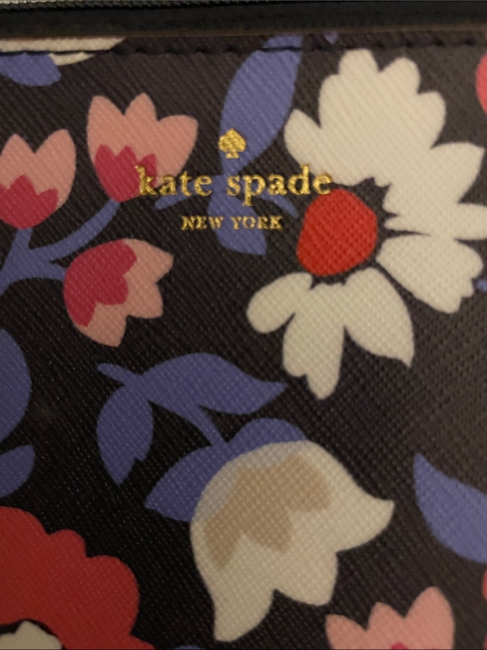kate spade Floral Cosmetic Pouch in Navy, Red, White, Purple - Picture 2 of 5